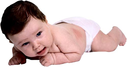 Baby milestones of the 3rd month: Baby with lots of dark hear on his belly lifting his head. Baby milestones of the 3rd month: Baby with lots of dark hear on his belly lifting his head.