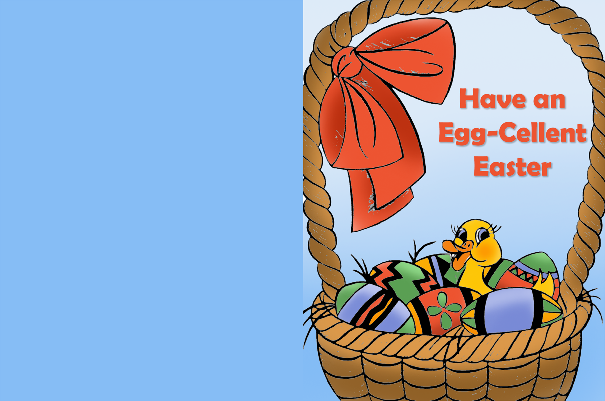 Free Easter card to print with a little duck and eggs.