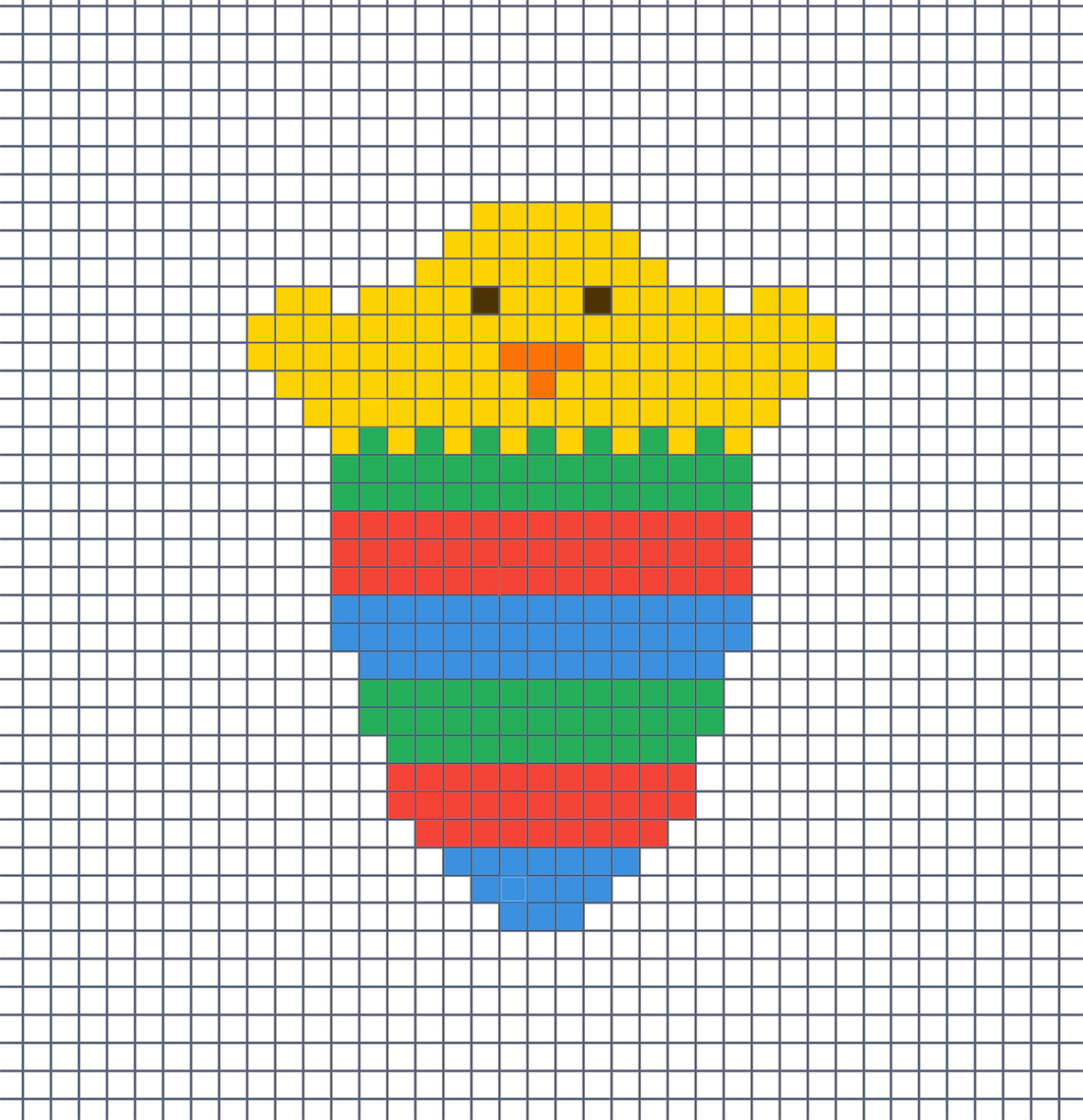 Easter Hama beads template for a chicken in an egg.