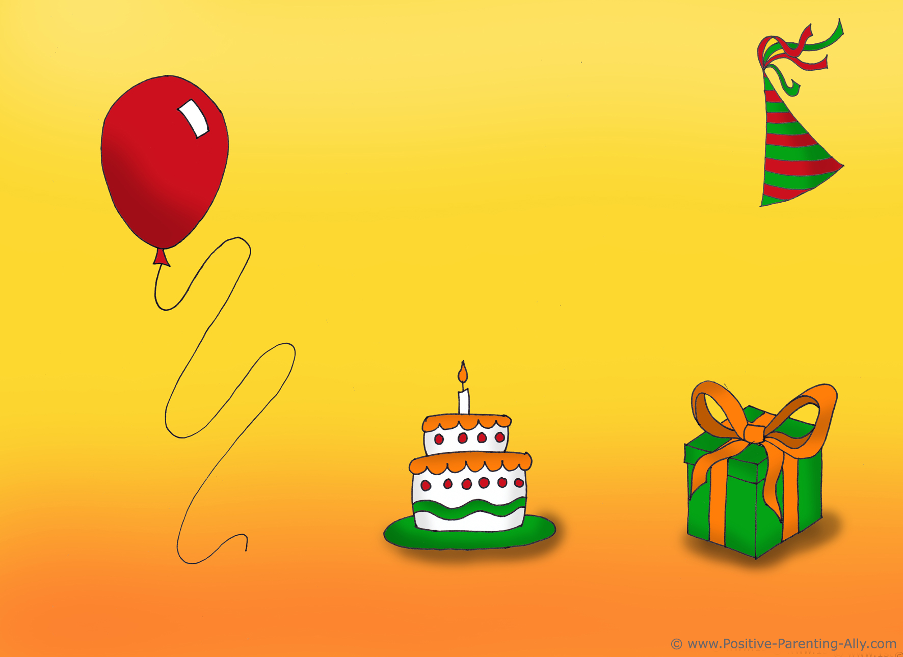 Birthday clipart on birthday invite with shades.