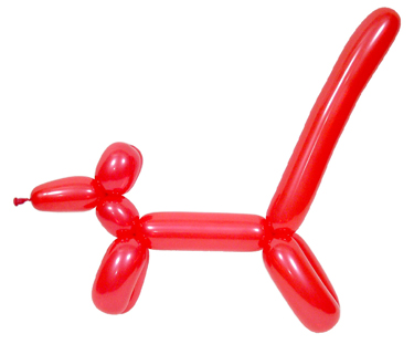 Making animal balloons: a dog balloon.