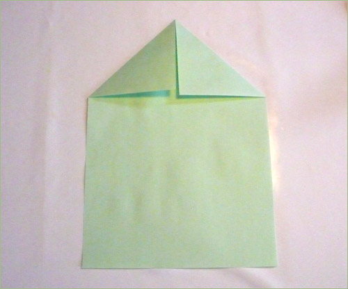 Origami airplane step 1.