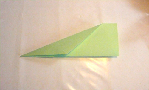 Origami airplane step 5.
