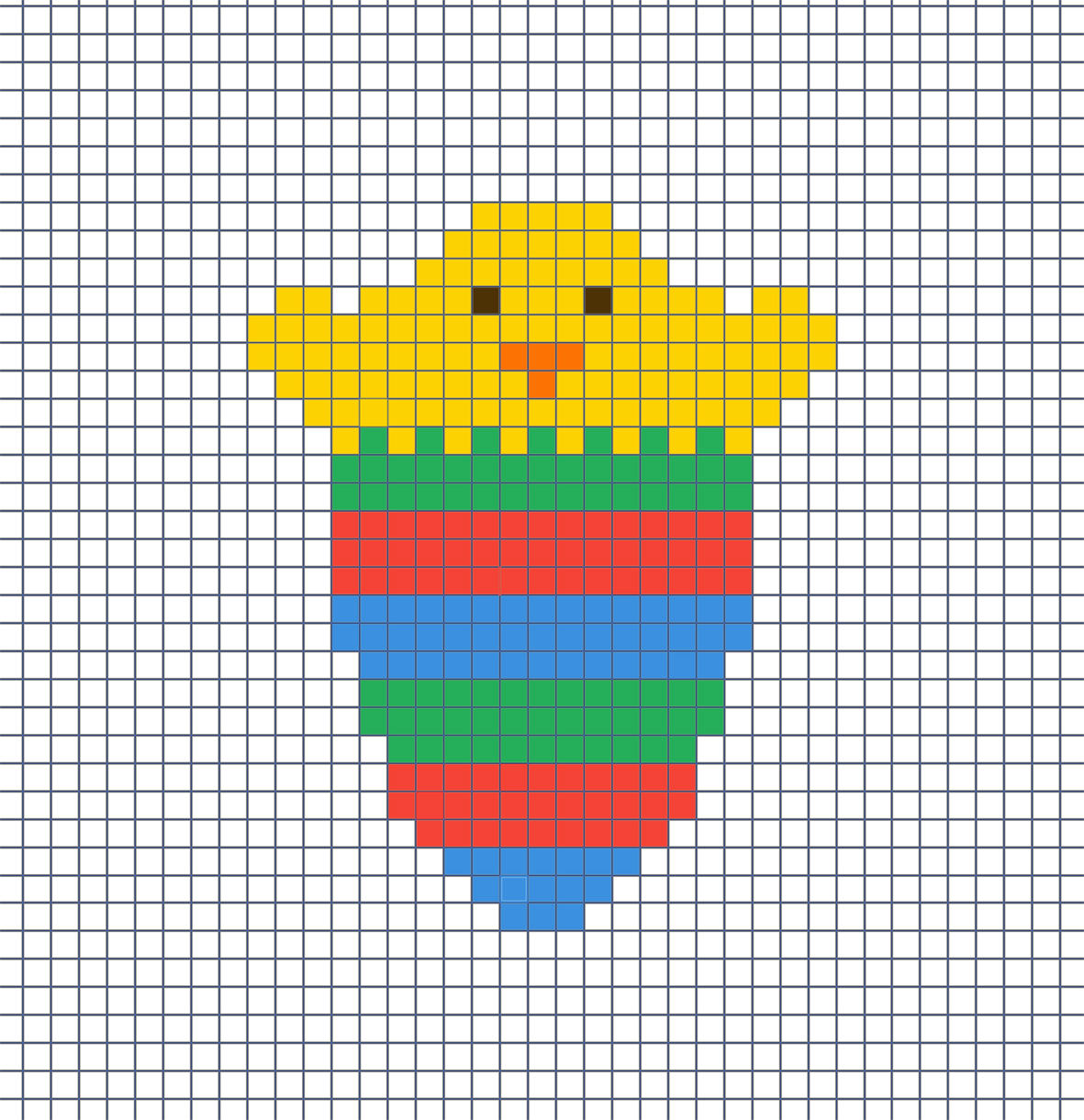 Easter Hama beads template for a chicken in an egg.