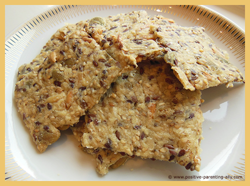 Homemade healthy crispbread recipe with lots of nutritious seeds.