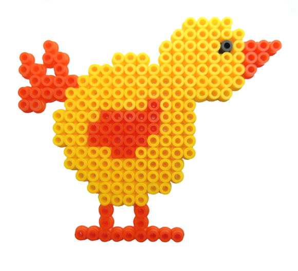 Cute yellow Easter chicken with Hama beads