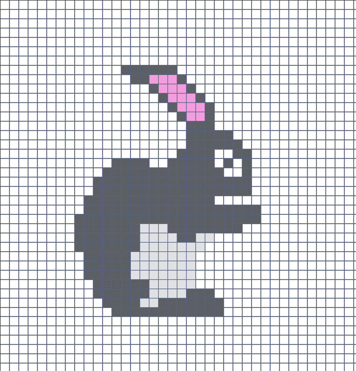 Hama beads template for dark Easter bunny.