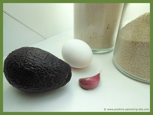 Ingredients for avocado dippers snacks.