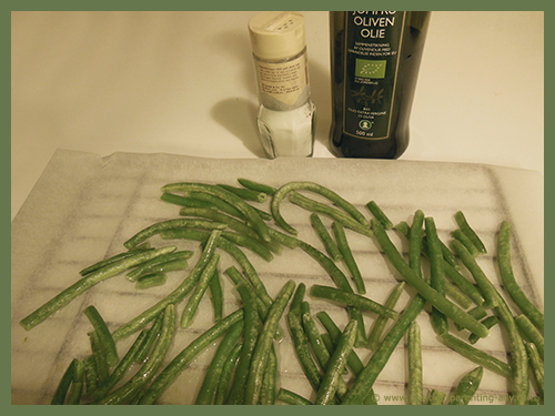 Ingredients to make a simple bean snack in the oven.