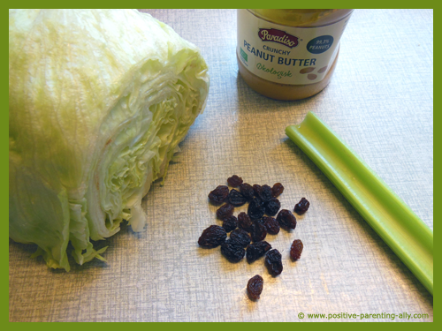 Ingredients for healthy snack recipes for kids: Salad rolls and peanut butter.