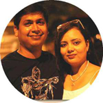Photo of Kavita Goyal and her husband Prabhat