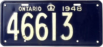 Counting license plates can be a fun kids math game. Old ontario license plate.
