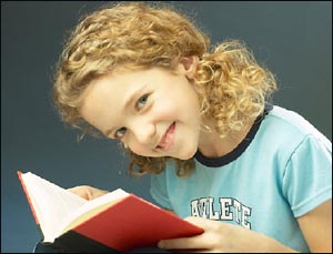 Girl with a red notebook: Reading games for kids.