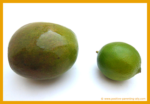 Mango and lime fruit.