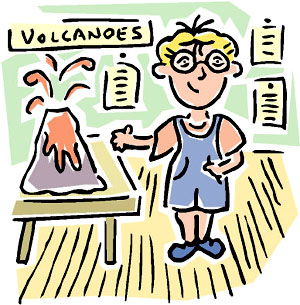 Make an erupting volcanp as one of the fun science experiments for kids.