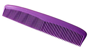 Playing with static electricity with water and a comb: Purple comb.
