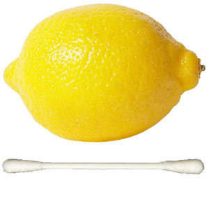 Great science projects for kids: writing with invisible ink using a lemon and a cotton swap.