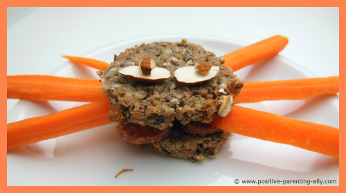 Healthy Halloween recipes for kids: Scary spider sandwich for Halloween.