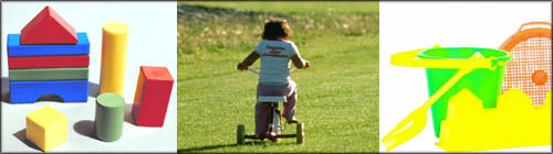Toddler on tricycle as a part of toddler activities outdoors.