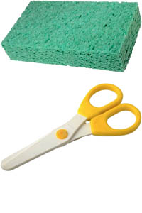 Fun activities for toddlers with sponge painting: cut out your own sponges.
