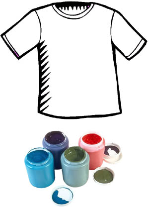  T-shirt painting for toddlers and older kids.