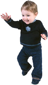 Fun activities for toddlers: Young toddler just learning to walk. 