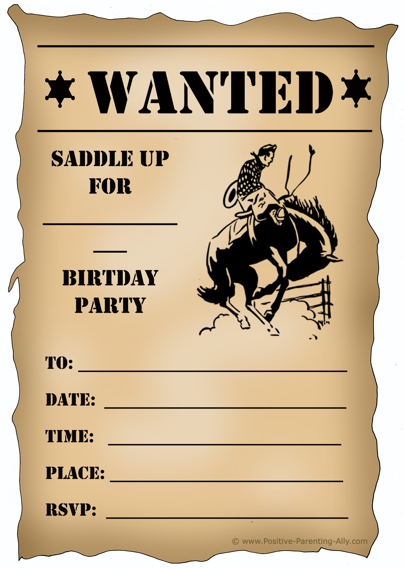 Free Printable Cowboy Invitation Template