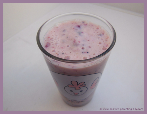 Fruit smoothie as healthy eating for kids.