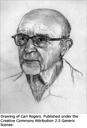 Drawing of Carl Rogers.