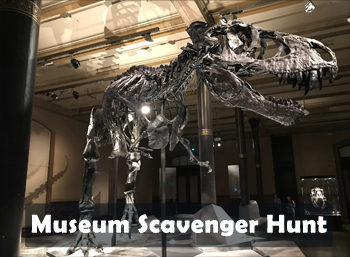 Scavenger hunts for kids: Photo of dinosaur skeleton