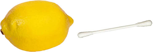 Fun activities for kids: Writing a secret message with lemon juice and a ear stud.
