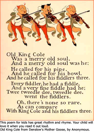 Poems for kids as fun games for kids: Poem from the Mother Goose poems book.