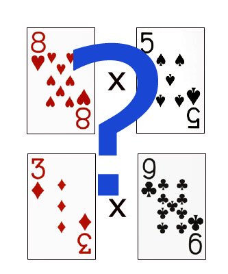 Multiplication math games with a deck of cards