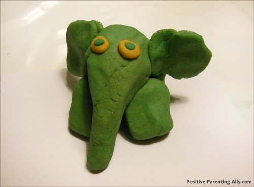 Cute green play doh elephant.