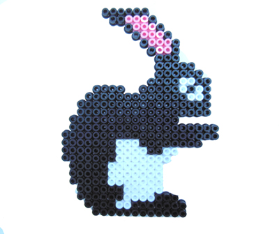 Easy hama beads Easter crafts: Dark Easter bunny.