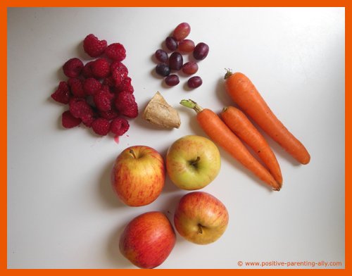 Ingredients for fruit lollies