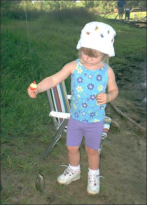 The pre-operational stage: Little girl fishing