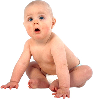 A baby in the sensorimotor stage