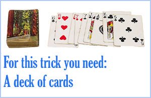 Magic card trick til kid: den flydende card trick.