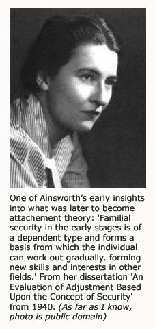 Portrait of developmental psycholgist Mary Ainsworth - the refiner of attachment theory