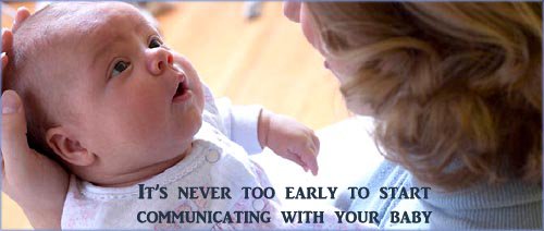 Supporting your baby's development by talking and having eye contact.