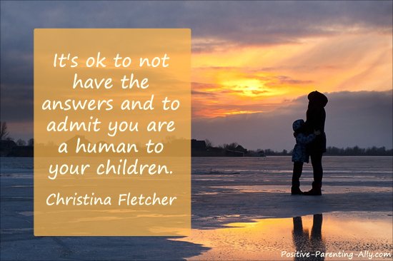 Parenting insight from Christina Fletcher: It's okay to admit that you are human.