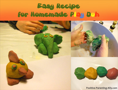 Homemade play doh recipe and ideas for animals to make out of play doh.