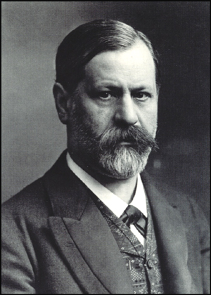 Portrait of a relatively young Sigmund Freud.