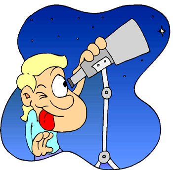 Little boy looking through telescope: Making astronomy for kids fun. 
