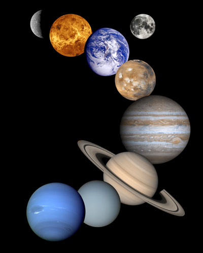Picture of all nine planets in the solar system.