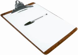 Parenting style test: picture of pen and paper on a clipboard.