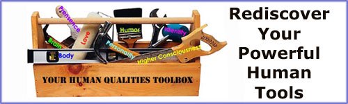 10 parenting tips. Use your human quallities as good parenting skills or tools. Picture of a wooden toolbox with lots of tools!