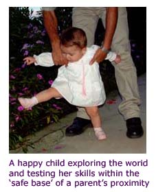 Secure attachment - baby walking - photo by pura vida photos