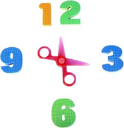 Developmental milestones: Learning time and counting. Numbers arranged as a clock.